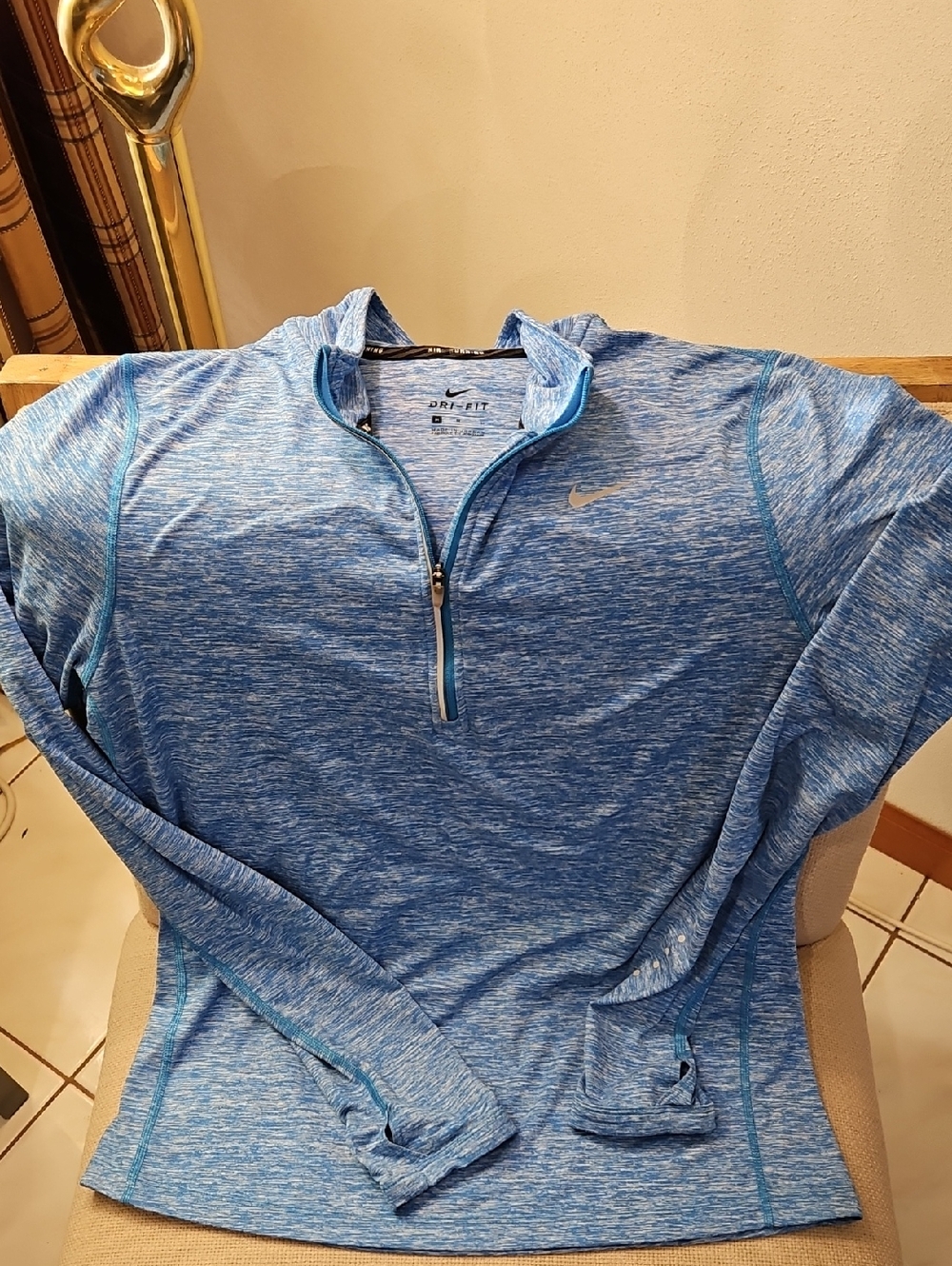 Nike Blue Heather Quarter-Zip Dri-FIT Pullover